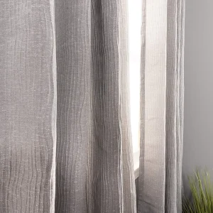 Metallic Waterfall Curtains Set Of 2 Shimmery Jacquard Medium Opacity Curtain Panels Grey
