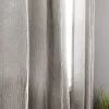 Metallic Waterfall Curtains Set Of 2 Shimmery Jacquard Medium Opacity Curtain Panels Silver