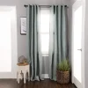 Metallic Waterfall Curtains Set Of 2 Shimmery Jacquard Semi Sheer Curtain Panels Pair Sea Foam