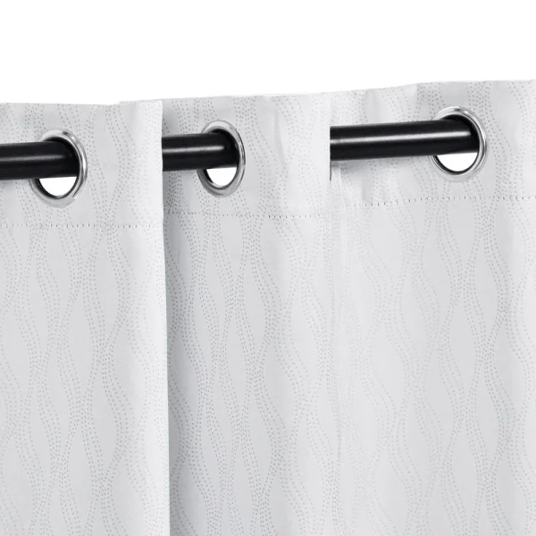 Off White Blackout Curtains Set With Grommets