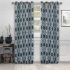 Ribbon Print Blackout Curtains Set Of 2 Curtain Panels Grey