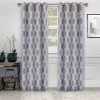 Ribbon Print Blackout Curtains Set Of 2 Curtain Panels Silver