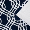 Ribbon Print Blackout Curtains Set Of 2 Navy Blue