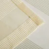 Rope Stripe Sheer Curtains With Horizontal Bands Grommet See Through Curtain Panels Set Cream