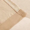 Rope Stripe Sheer Curtains With Horizontal Bands Grommet See Through Curtain Panels Set Ecru