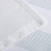 Rope Stripe Sheer Curtains With Horizontal Bands Grommet See Through Curtain Panels Set White