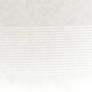 Rope Stripe Sheer Curtains With Horizontal Bands See Through Curtain Panels Set White