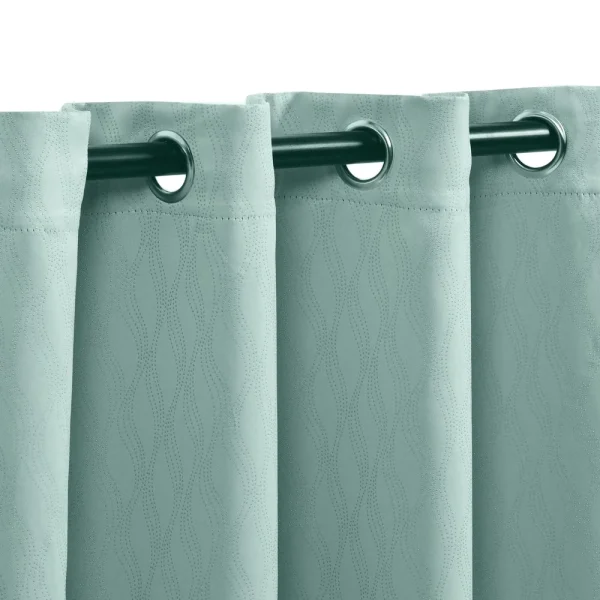 Sea Foam Green Blackout Curtains Set With Grommets