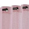 Speckled Sheer Curtains Set Grommet Header See Through Curtain Panels Pink