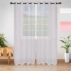 Speckled Sheer Curtains Set Modern See Through Curtain Panels Off White