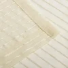 Striped Sheer Curtains Set Modern Grommet See Through Curtain Panels Ivory