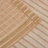 Striped Sheer Curtains Set Modern Grommet See Through Curtain Panels Taupe
