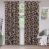 Trellis Blackout Curtains Set Chocolate Brown