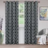 Trellis Blackout Curtains Set Grey