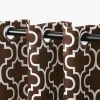 Trellis Blackout Curtains Set Room Darkening Panels Chocolate Brown