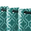 Trellis Blackout Curtains Set Room Darkening Panels Teal