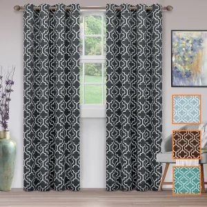 Trellis Blackout Curtains Set Of 2 Room Darkening Curtain Panels