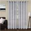 Trellis Sheer Curtains Set Grey
