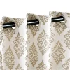 Venetian Damask Curtain Panels Set Brass