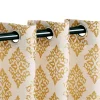 Venetian Damask Curtain Panels Set Gold