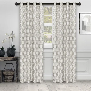 Venetian Damask Curtains Set Brass