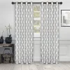 Venetian Damask Curtains Set Nickel