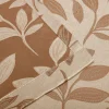 Woven Leaves Blackout Curtains Set Bronze