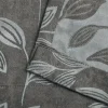 Woven Leaves Blackout Curtains Set Nickel Black