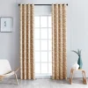 Woven Leaves Blackout Curtains Set Of 2 Curtain Panels Bronze