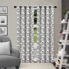 Woven Leaves Blackout Curtains Set Of 2 Curtain Panels Grey