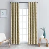 Woven Leaves Blackout Curtains Set Of 2 Curtain Panels Sage