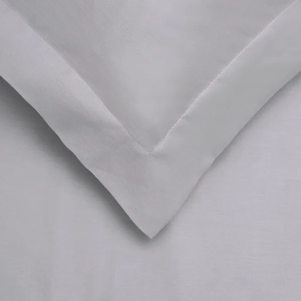 300 Thread Count Cotton Duvet Cover Pillow Shams Set Light Grey