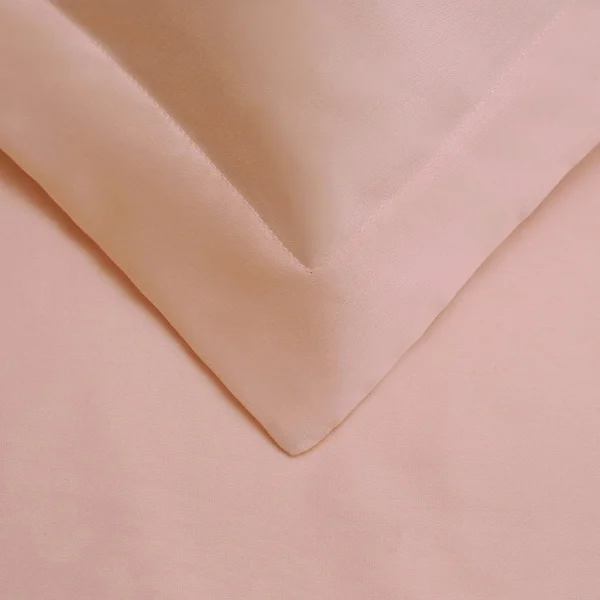 300 Thread Count Cotton Duvet Cover Pillow Shams Set Peach