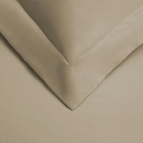 300 Thread Count Cotton Duvet Cover Pillow Shams Set Tan