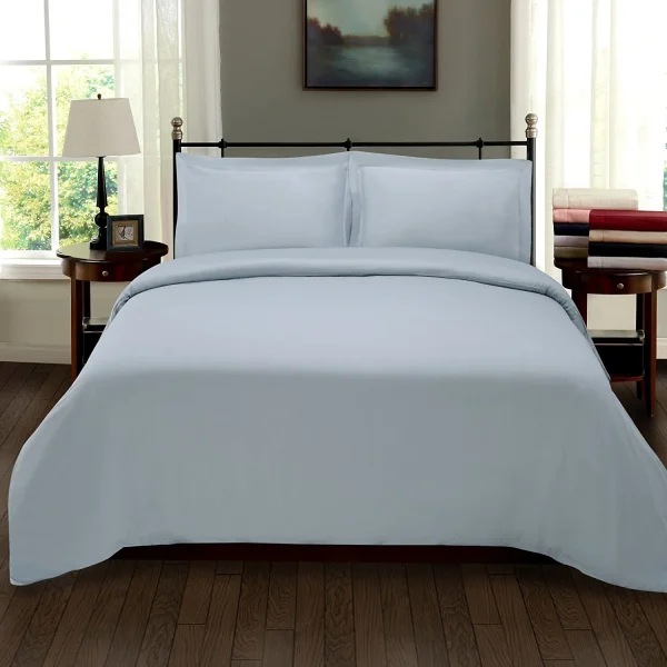 300 Thread Count Cotton Duvet Cover With Pillow Shams Set