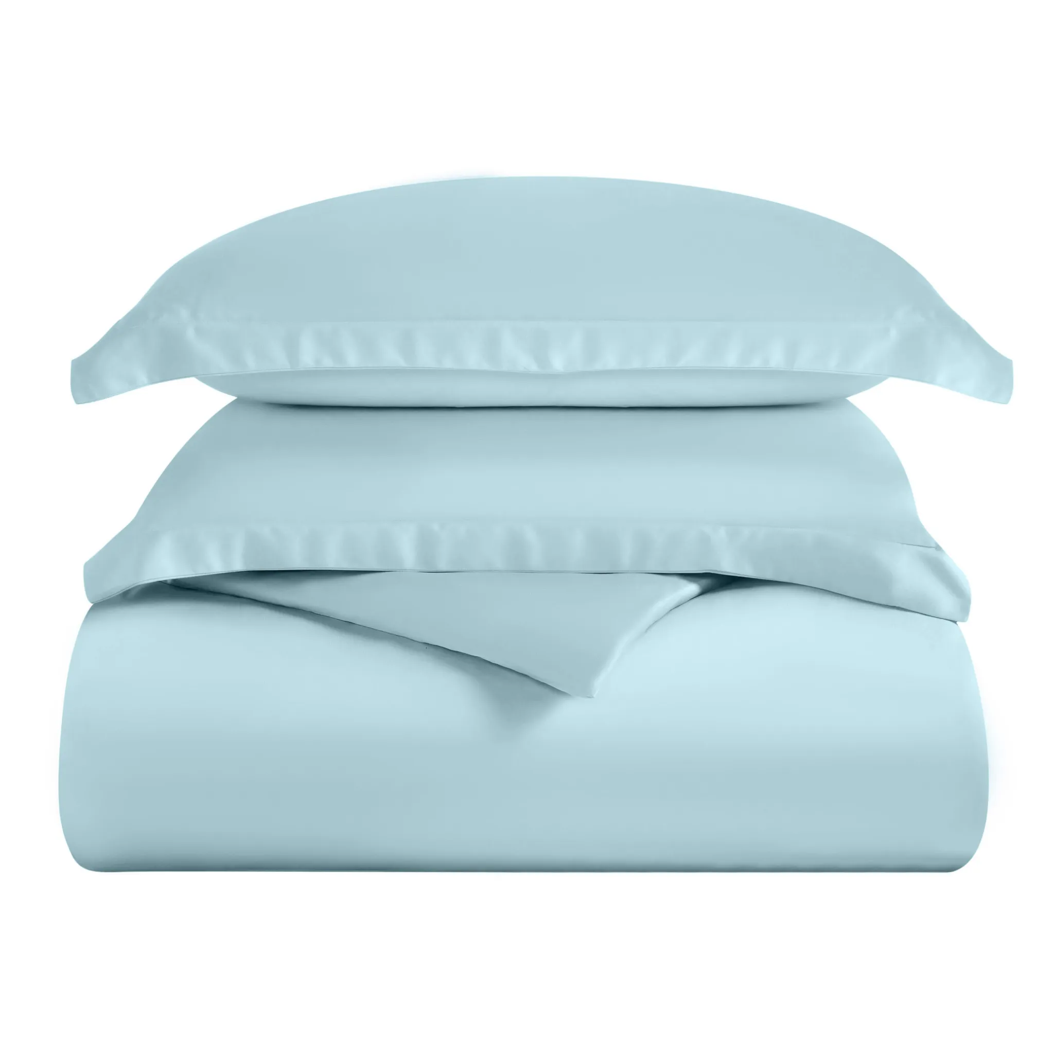 Bamboo Rayon Duvet Cover Set 300 Thread Count Light Blue