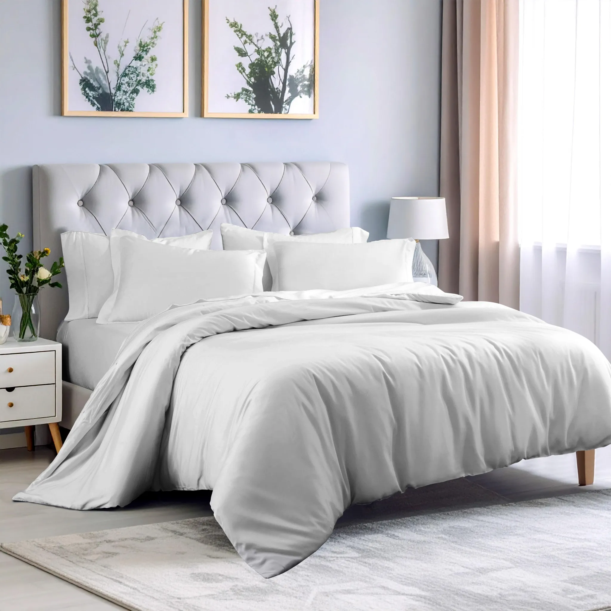 Bamboo Rayon Duvet Cover Set Platinum