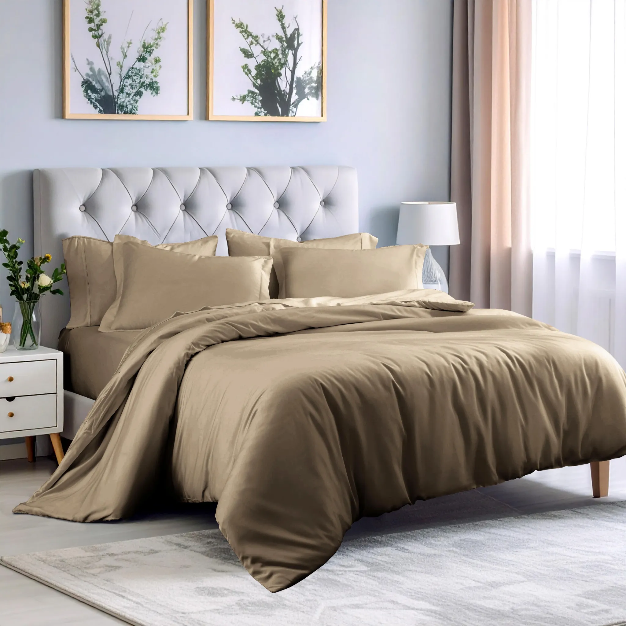 Bamboo Rayon Duvet Cover Set Taupe