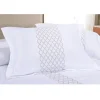 Diamond Trellis Embroidered Duvet Cover With Pillow Shams Set