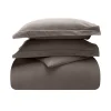 Cotton Flannel Comforter Cover Set Charcoal