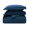 Cotton Flannel Comforter Cover Set Navy Blue