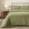 Cotton Flannel Duvet Cover Set Sage Green