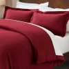 Cotton Flannel Duvet Cover Set With Pillow Shams Burgundy