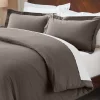 Cotton Flannel Duvet Cover Set With Pillow Shams Charcoal