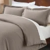 Cotton Flannel Duvet Cover Set With Pillow Shams Grey