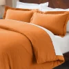 Cotton Flannel Duvet Cover Set With Pillow Shams Pumpkin