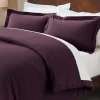 Cotton Flannel Duvet Cover Set With Pillow Shams Purple