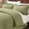 Cotton Flannel Duvet Cover Set With Pillow Shams Sage Green