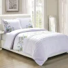 Embroidered Spring Flowers Duvet Cover Set