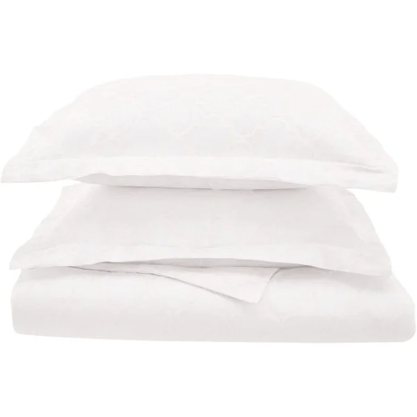 Trellis Duvet Cover Pillow Shams Set White